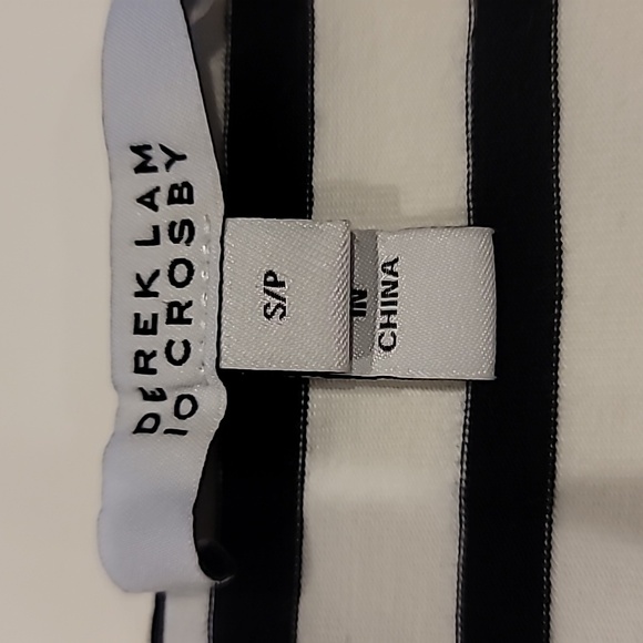 Derek Lam Floppy Ruffle Nautical Stripe Short Sleeve Top Navy White S/P - Picture 8 of 12